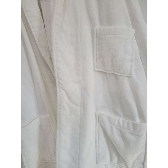 Alpine Swiss Womens White Cotton Velour Terry Cloth Shawl Collar Bathrobe L/XL - Picture 4 of 9
